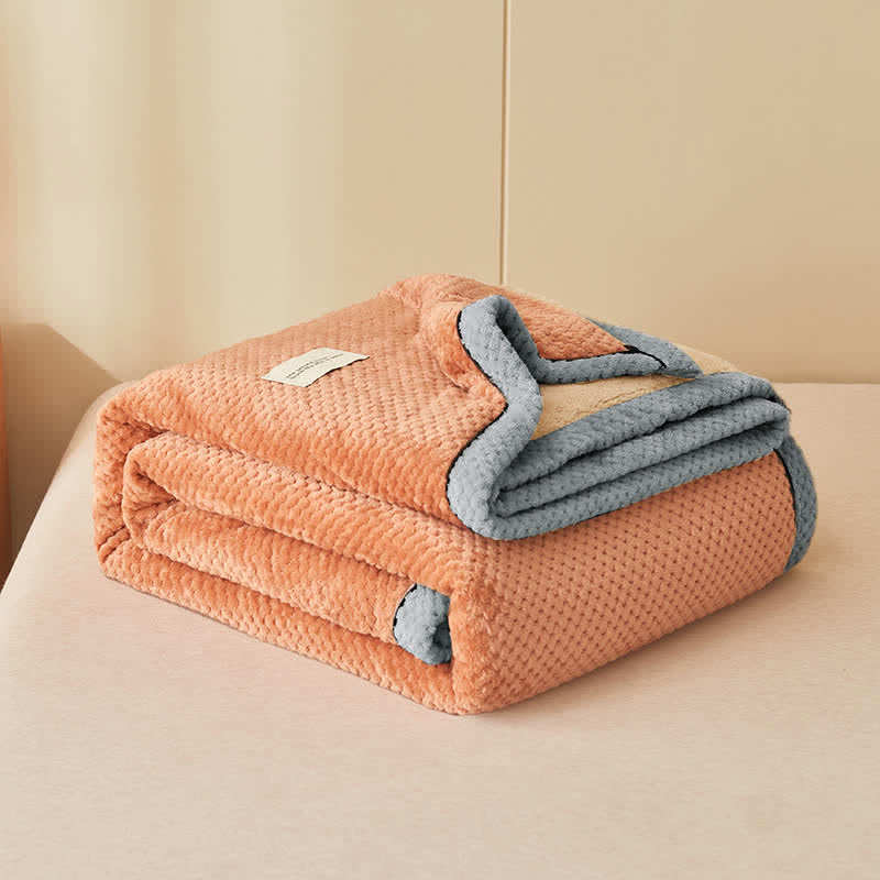 Microfiber Coral Fleece Throw Blanket with Zipper