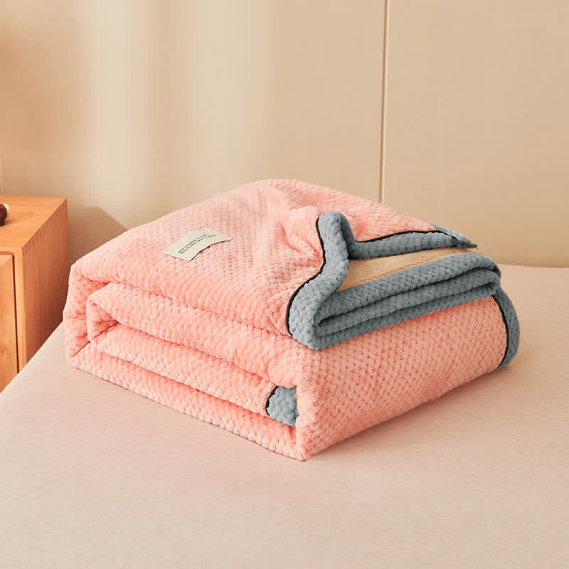 Microfiber Coral Fleece Throw Blanket with Zipper
