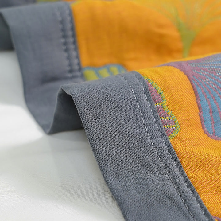 Solina Reversible Ginkgo Leaf Cotton Quilt