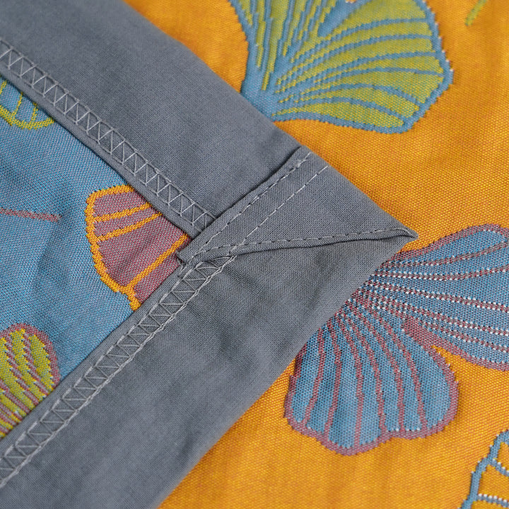 Solina Reversible Ginkgo Leaf Cotton Quilt