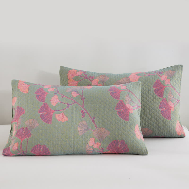 Valona Reversible Ginkgo Leaf Cotton Quilt