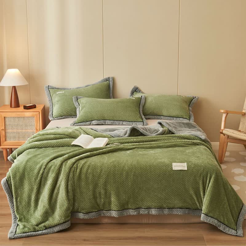 Microfiber Coral Fleece Throw Blanket with Zipper