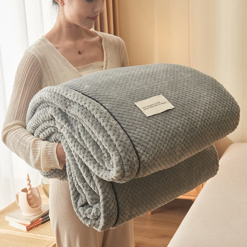 Microfiber Coral Fleece Throw Blanket with Zipper