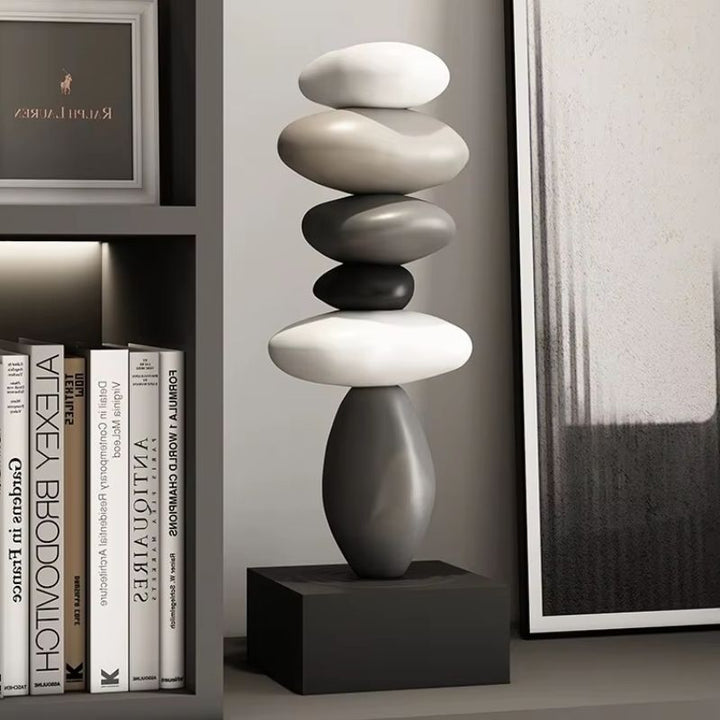 Zen Balance Stone Sculpture – Resin Decor Accent for Meditation & Mindful Spaces