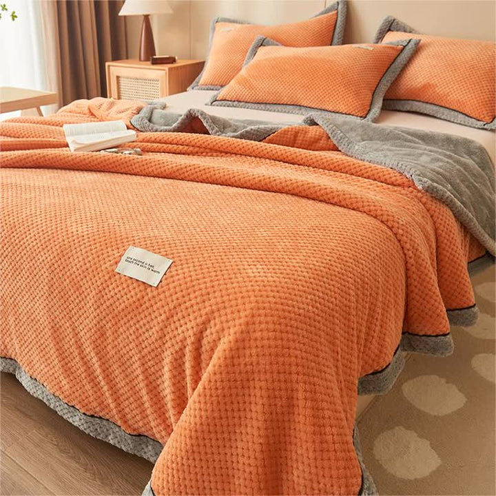 Microfiber Coral Fleece Throw Blanket with Zipper