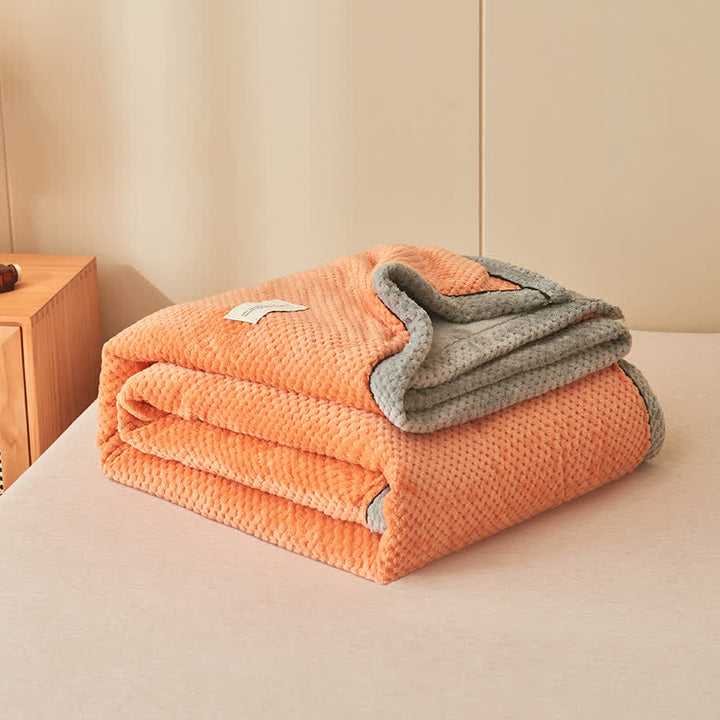Microfiber Coral Fleece Throw Blanket with Zipper