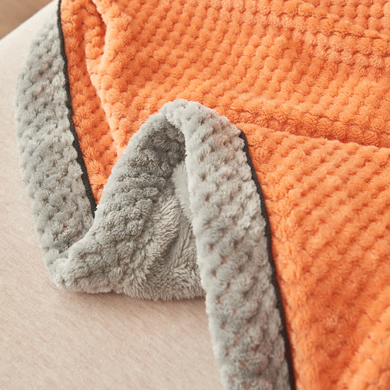 Microfiber Coral Fleece Throw Blanket with Zipper