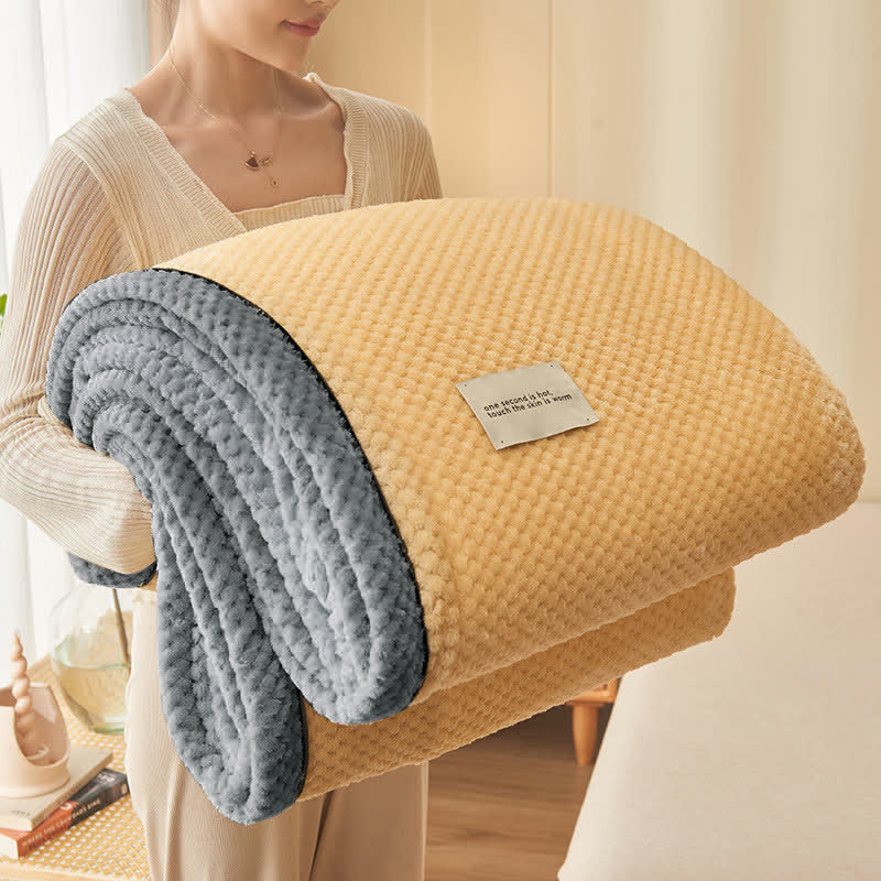 Microfiber Coral Fleece Throw Blanket with Zipper