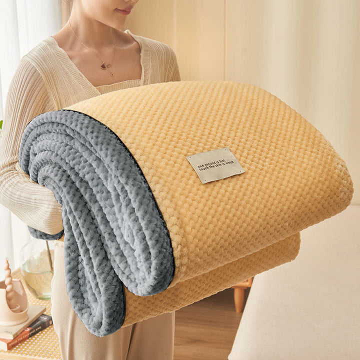 Microfiber Coral Fleece Throw Blanket with Zipper