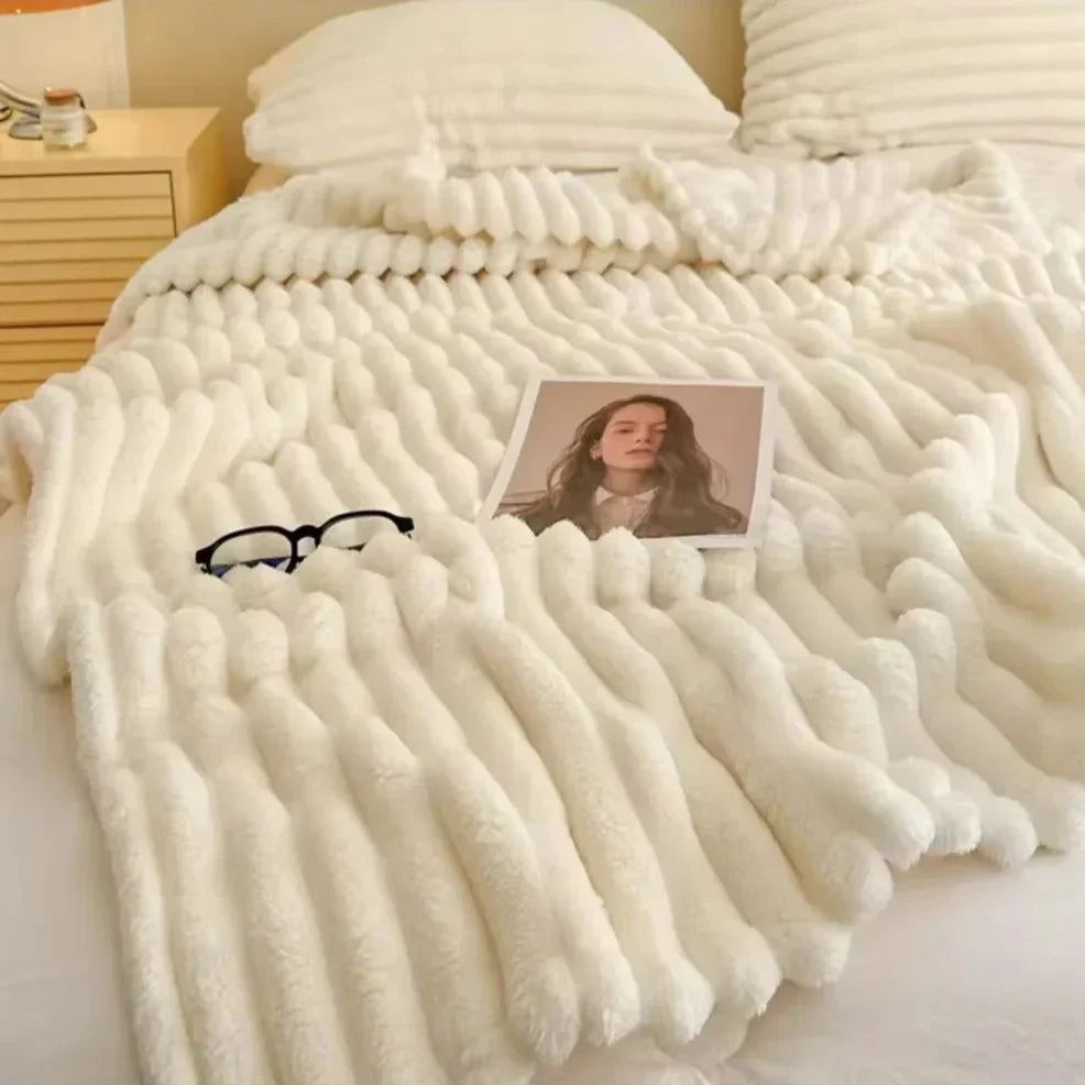 Ultra-Plush Ribbed Throw Blanket