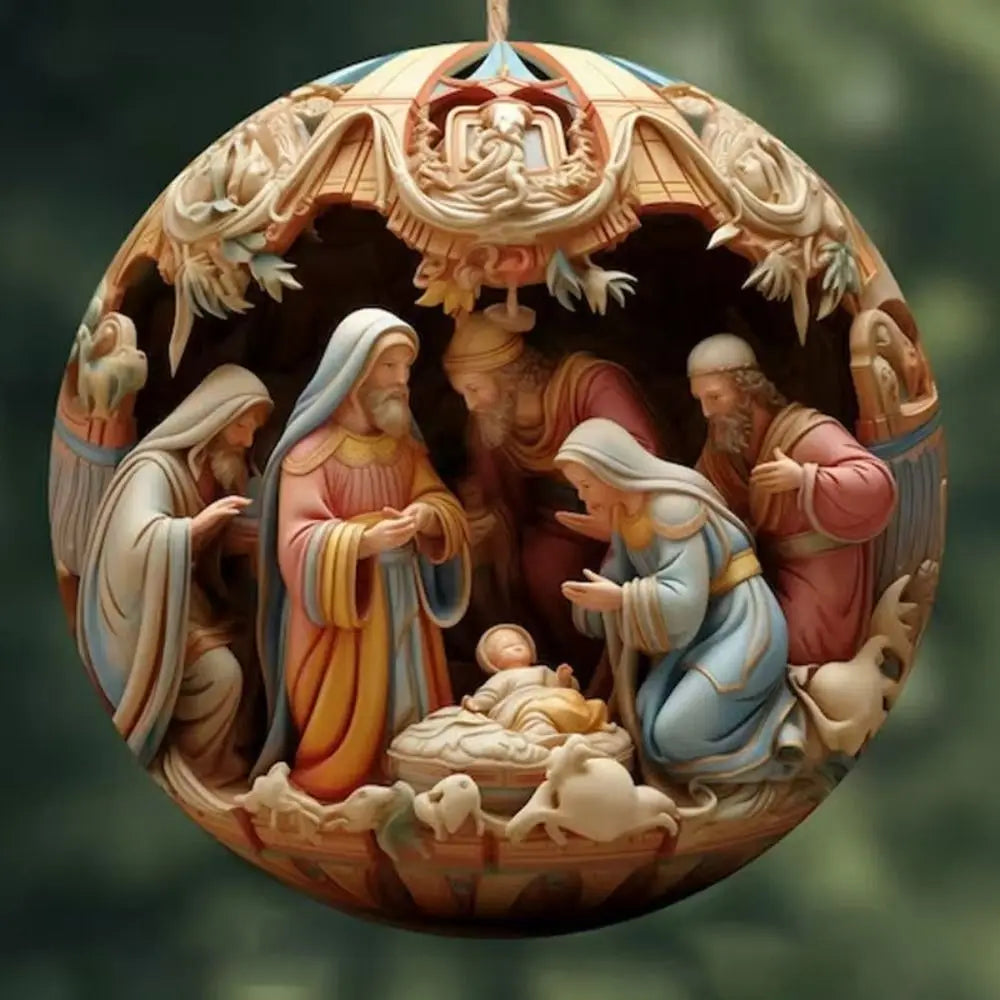3D Nativity Scene Christmas Tree Ornament