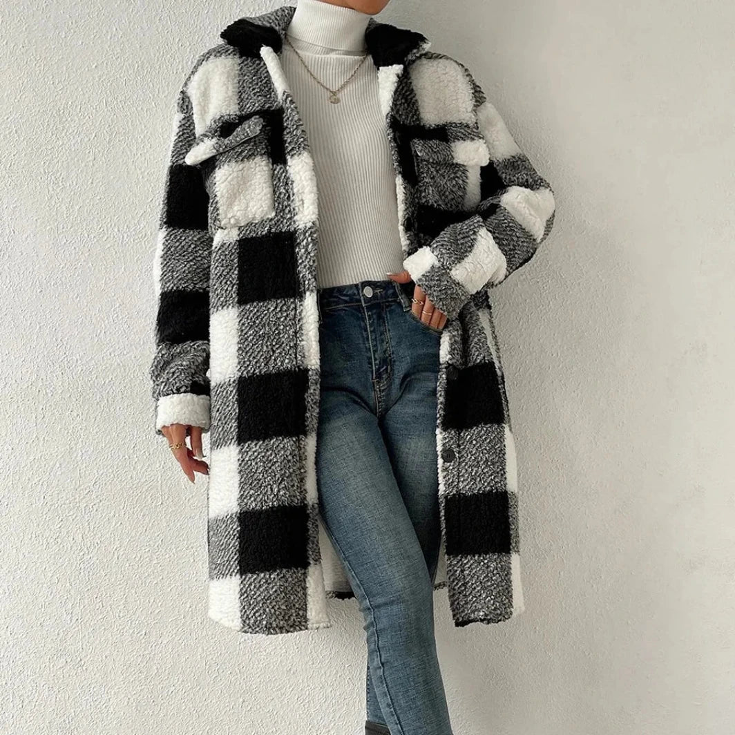 Harrington Plaid Longline Coat