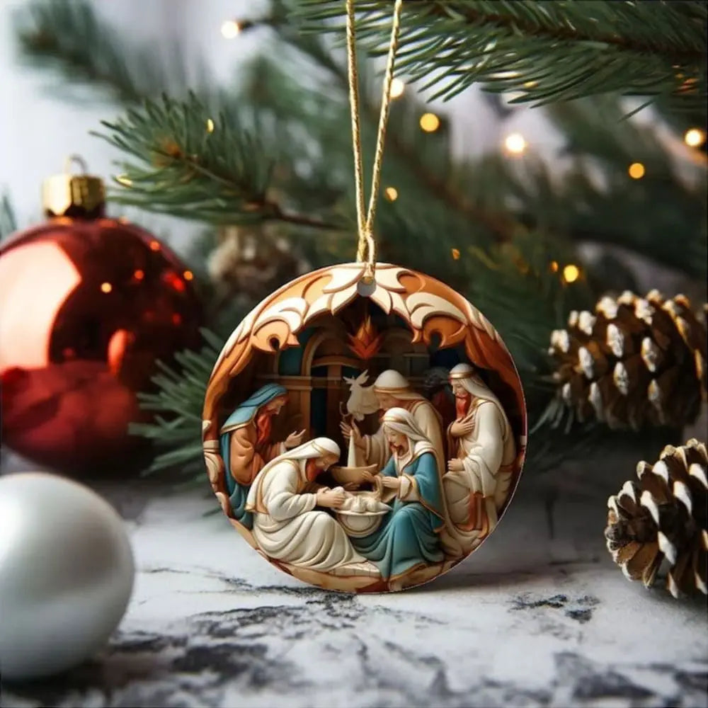 3D Nativity Scene Christmas Tree Ornament
