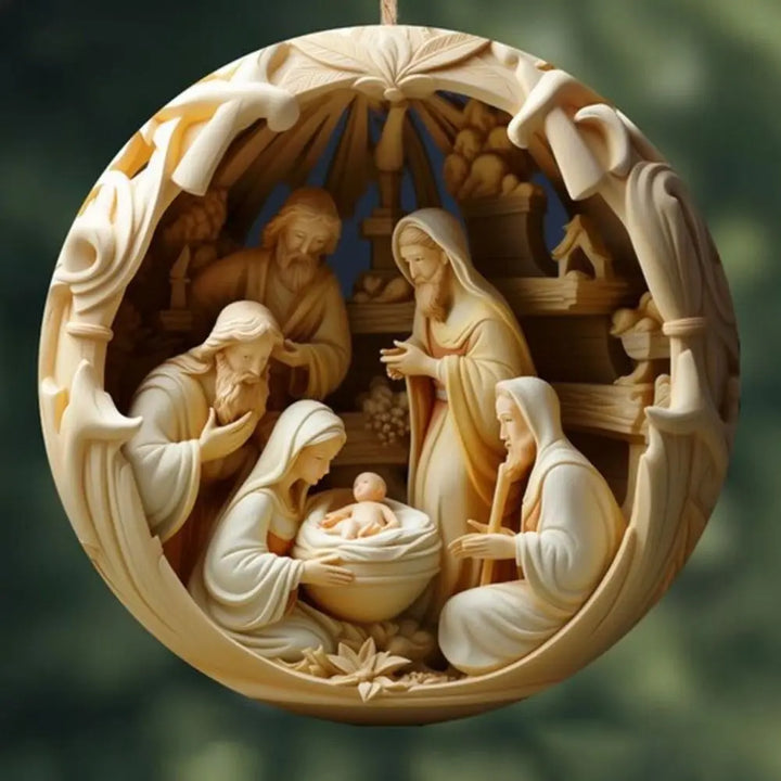 3D Nativity Scene Christmas Tree Ornament