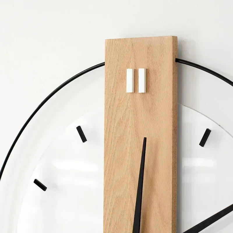 Minimalist Wood and Metal Wall Clock