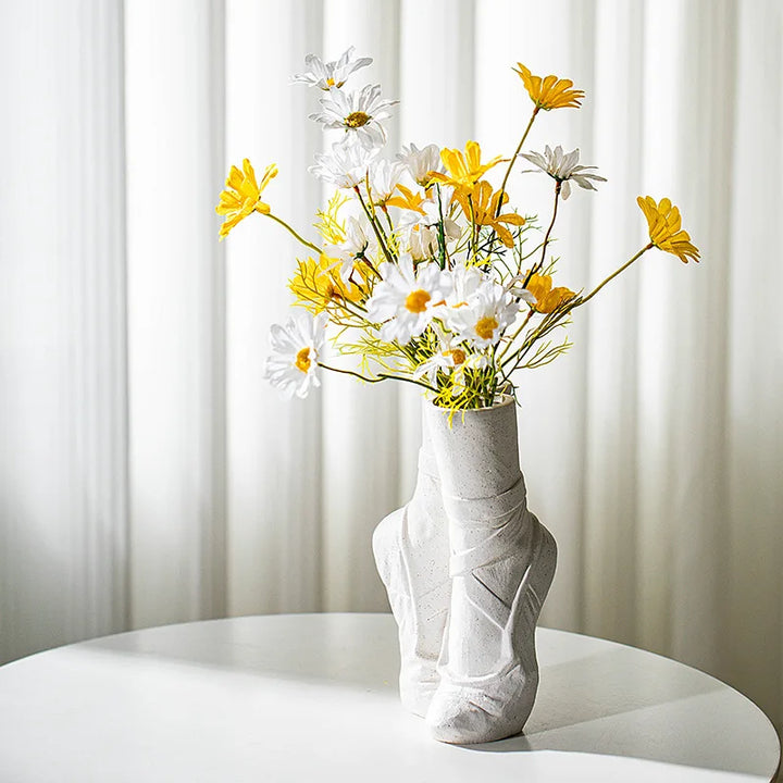 Ballet Slipper Ceramic Vase – Elegant Porcelain Home Decor