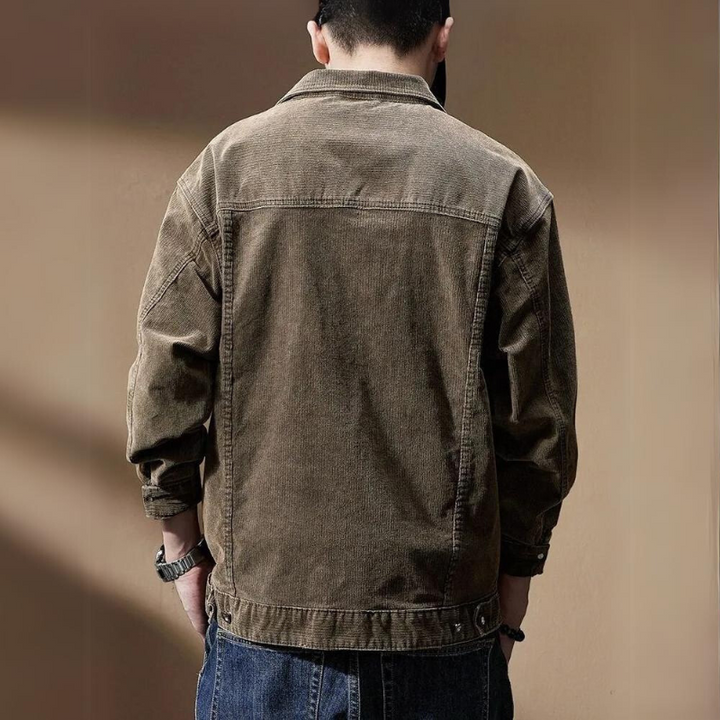 Men's Khaki Corduroy Jacket - Edward Fraiser