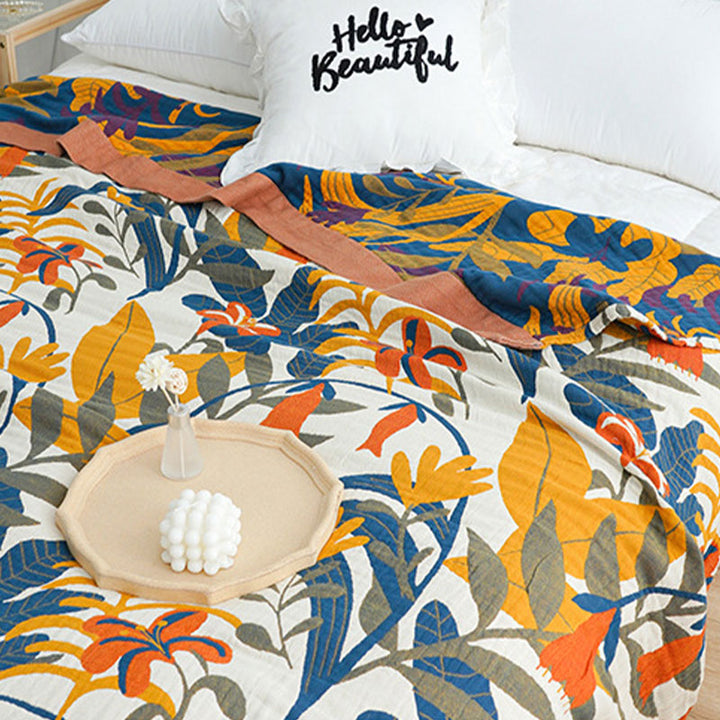 Amber Floral Printed Reversible Cotton Quilt