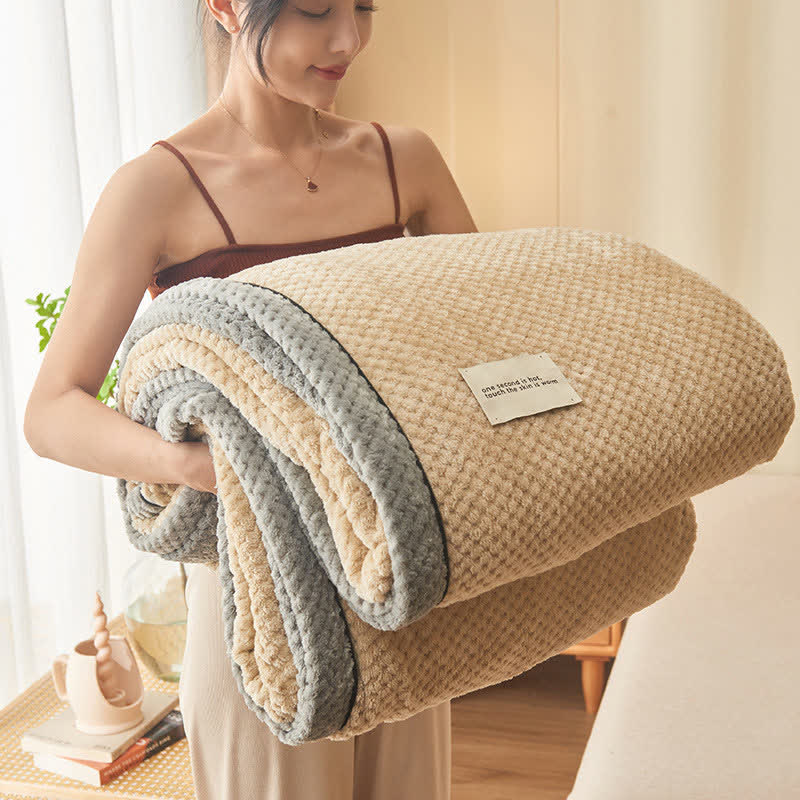 Microfiber Coral Fleece Throw Blanket with Zipper