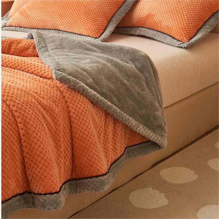 Microfiber Coral Fleece Throw Blanket with Zipper