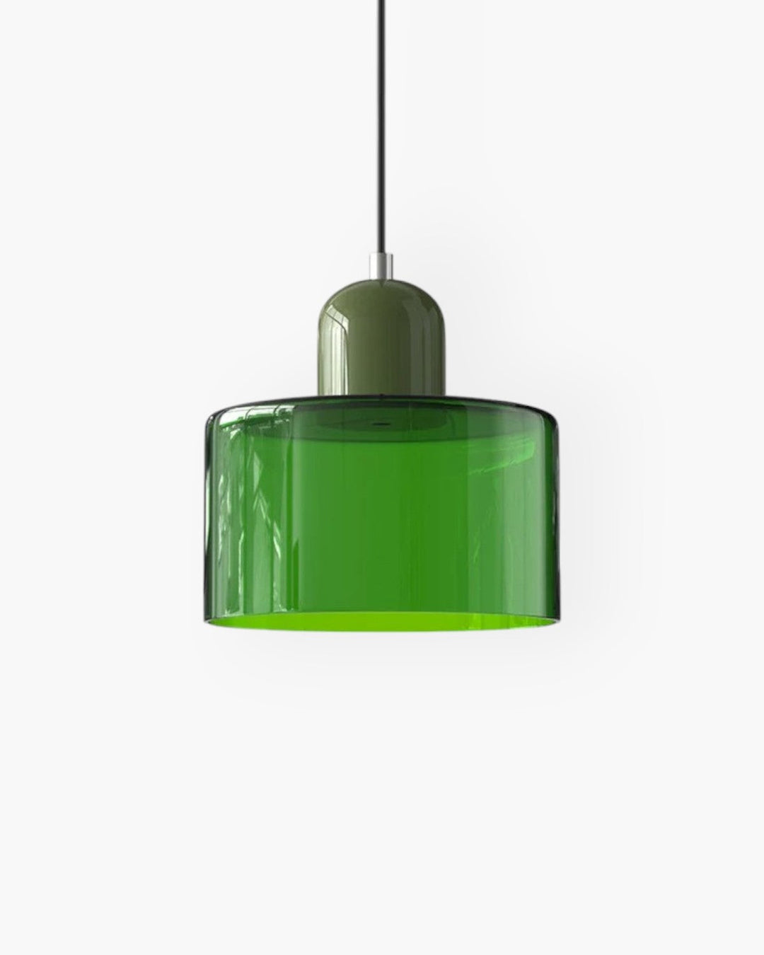 Glass Pendant Ceiling Light – Gloss Finish, Retro Dome Design
