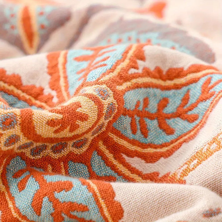 Boho Patterned Throw Blanket – Soft Woven Fringe Sofa & Bed Cover