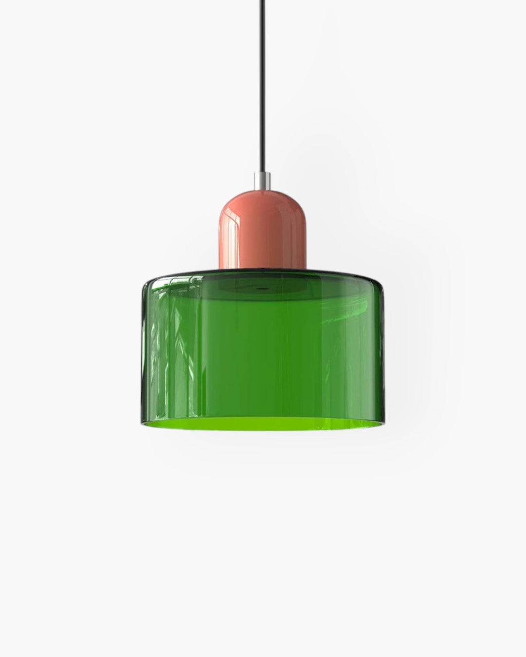 Glass Pendant Ceiling Light – Gloss Finish, Retro Dome Design