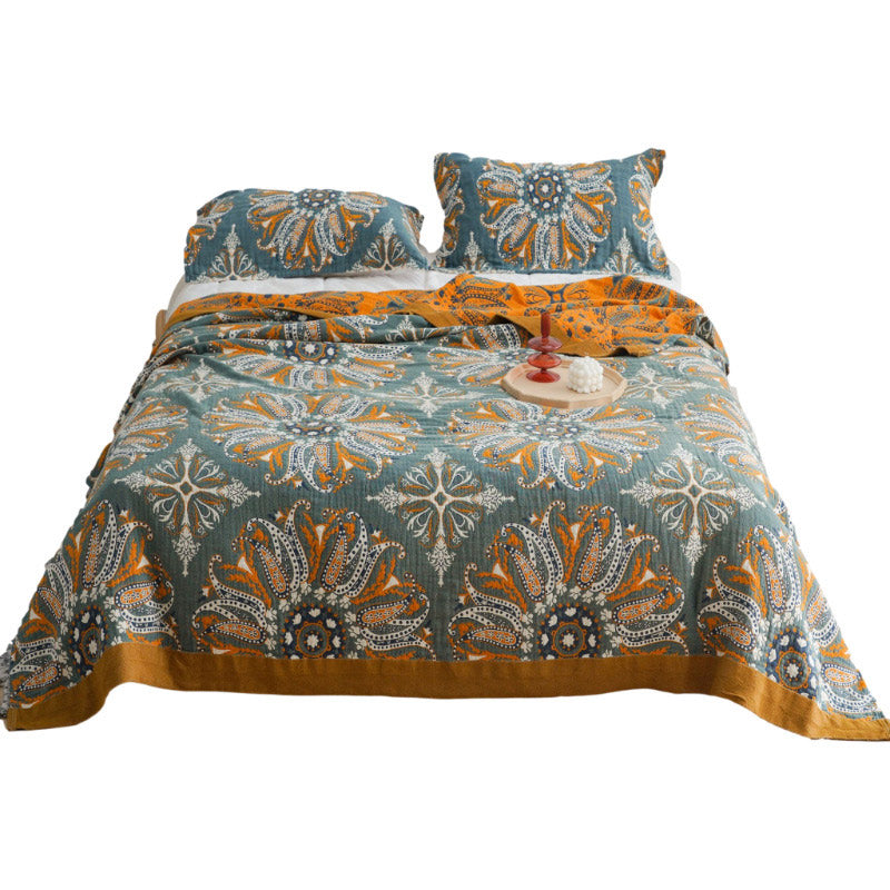 Double-Sided Floral Woven Cotton Quilt
