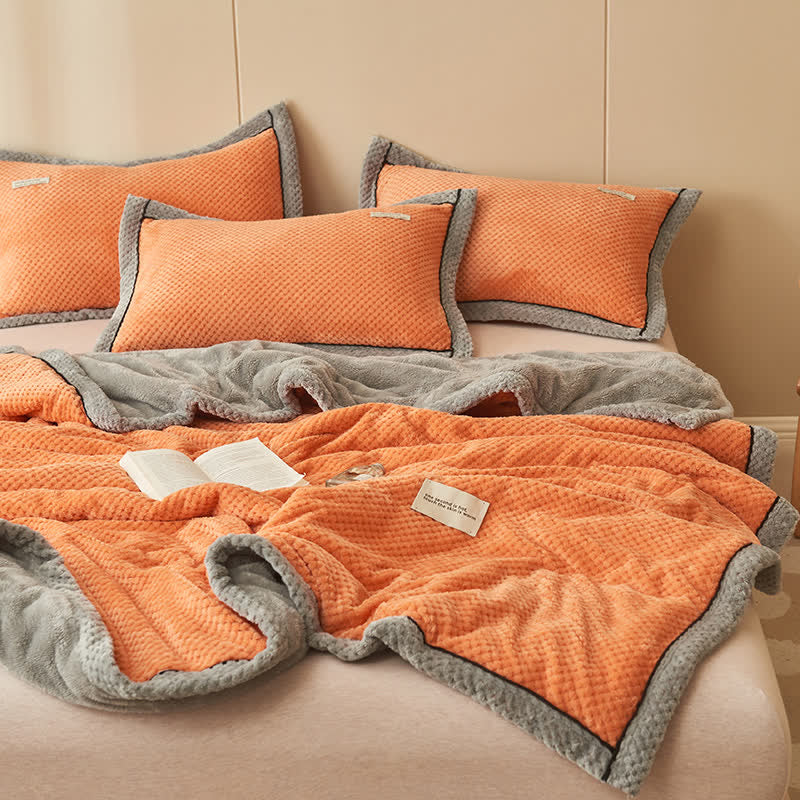 Microfiber Coral Fleece Throw Blanket with Zipper