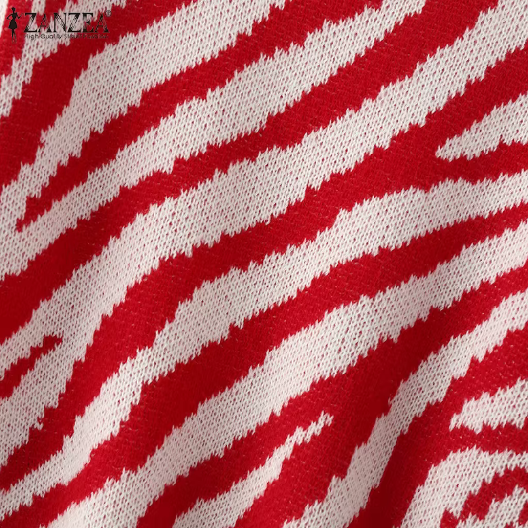 Olive Wild Stripe Knit Sweater