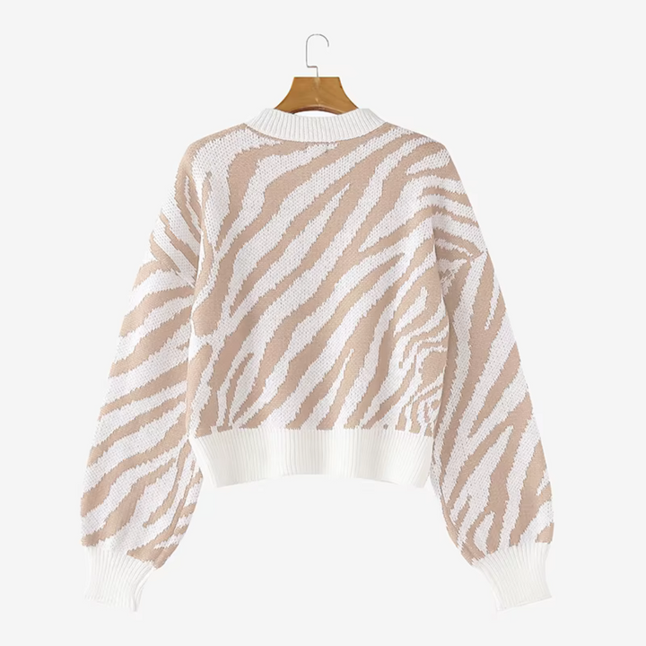 Olive Wild Stripe Knit Sweater