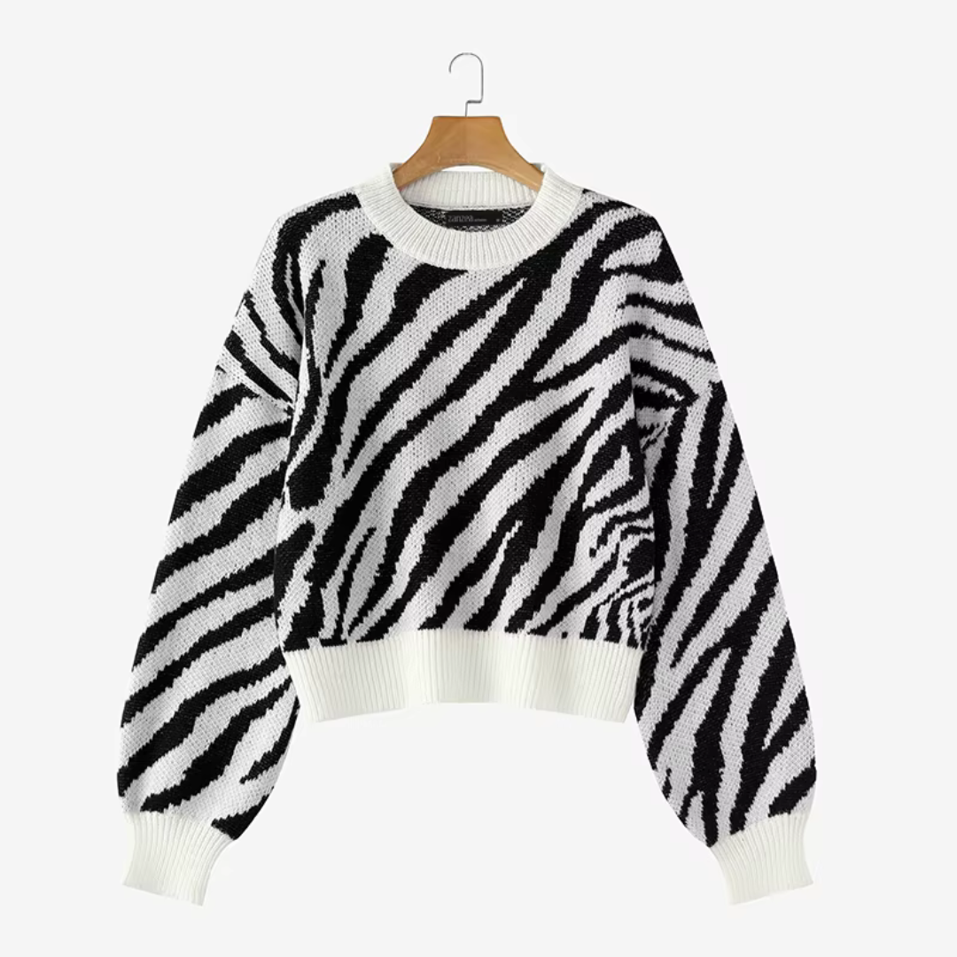 Olive Wild Stripe Knit Sweater