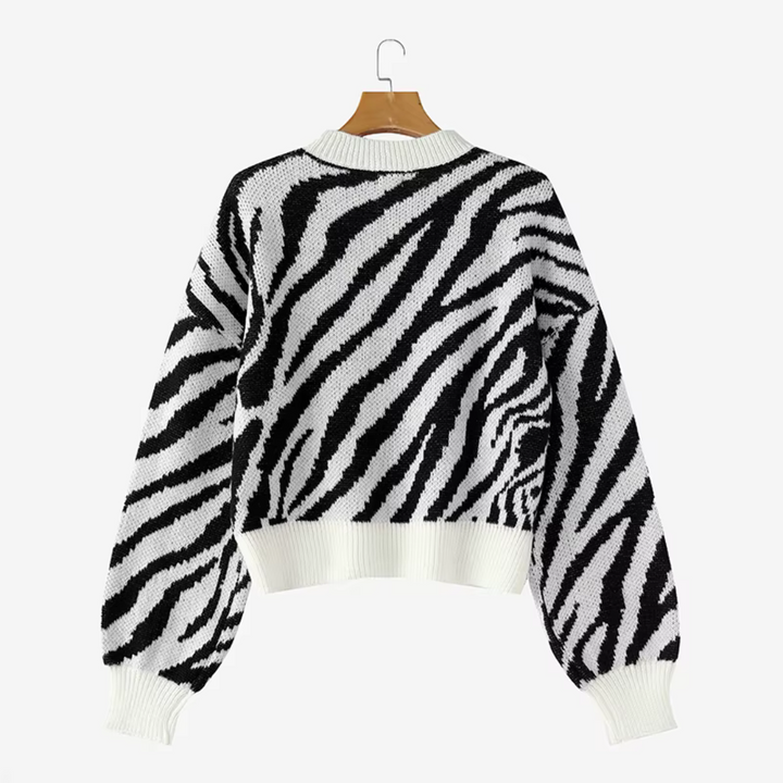Olive Wild Stripe Knit Sweater