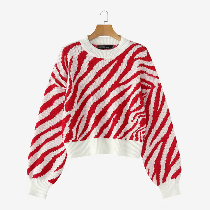 Olive Wild Stripe Knit Sweater