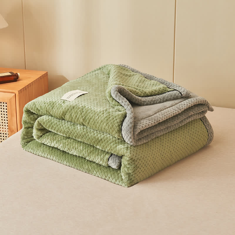 Microfiber Coral Fleece Throw Blanket with Zipper