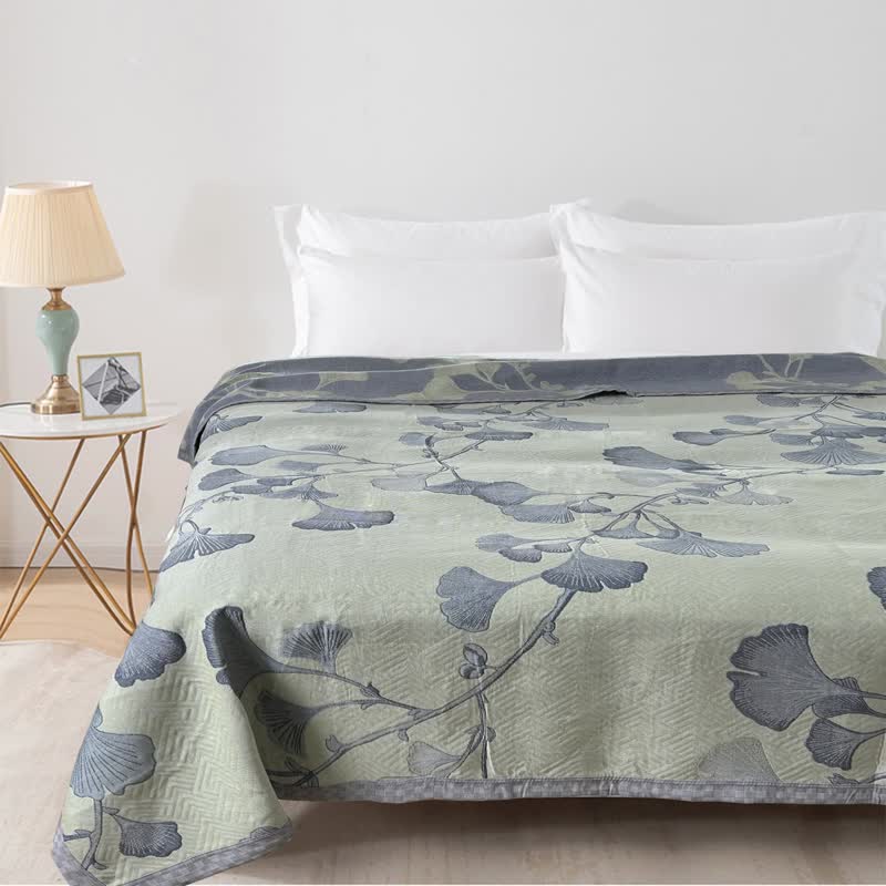 Liora Gauze Ginkgo Reversible Cotton Quilt