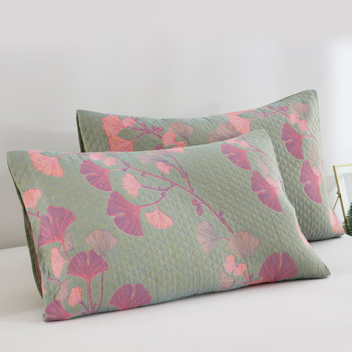 Valona Reversible Ginkgo Leaf Cotton Quilt