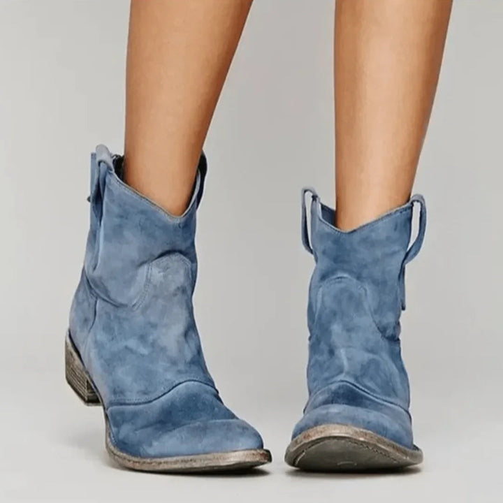 Ischia Suede Western Curve Boots