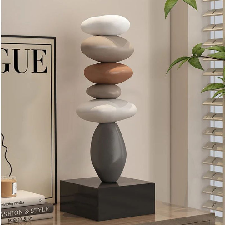 Zen Balance Stone Sculpture – Resin Decor Accent for Meditation & Mindful Spaces
