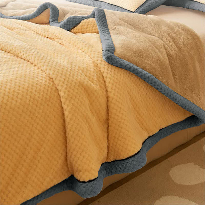 Microfiber Coral Fleece Throw Blanket with Zipper