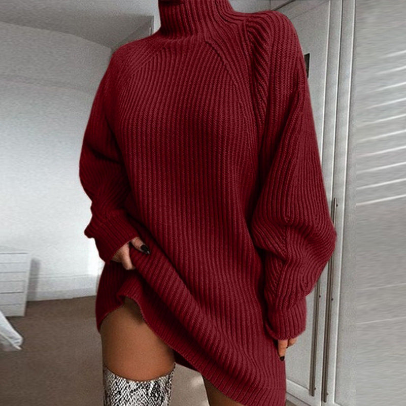Luna Ribbed Turtleneck Sweater Dress