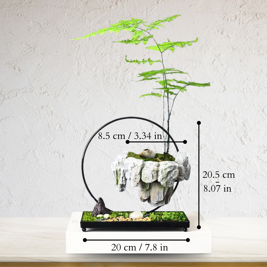 Floating Stone Planter with Magnetic Base