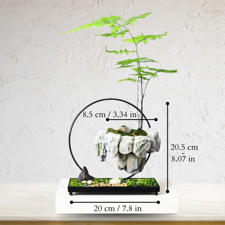Floating Stone Planter with Magnetic Base