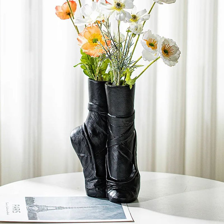 Ballet Slipper Ceramic Vase – Elegant Porcelain Home Decor