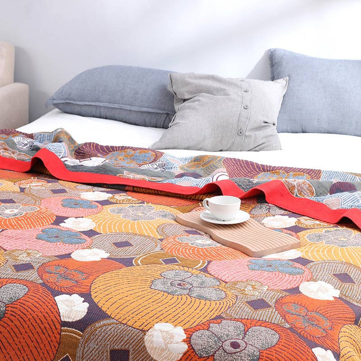 Persimmon Cotton Gauze Reversible Quilt