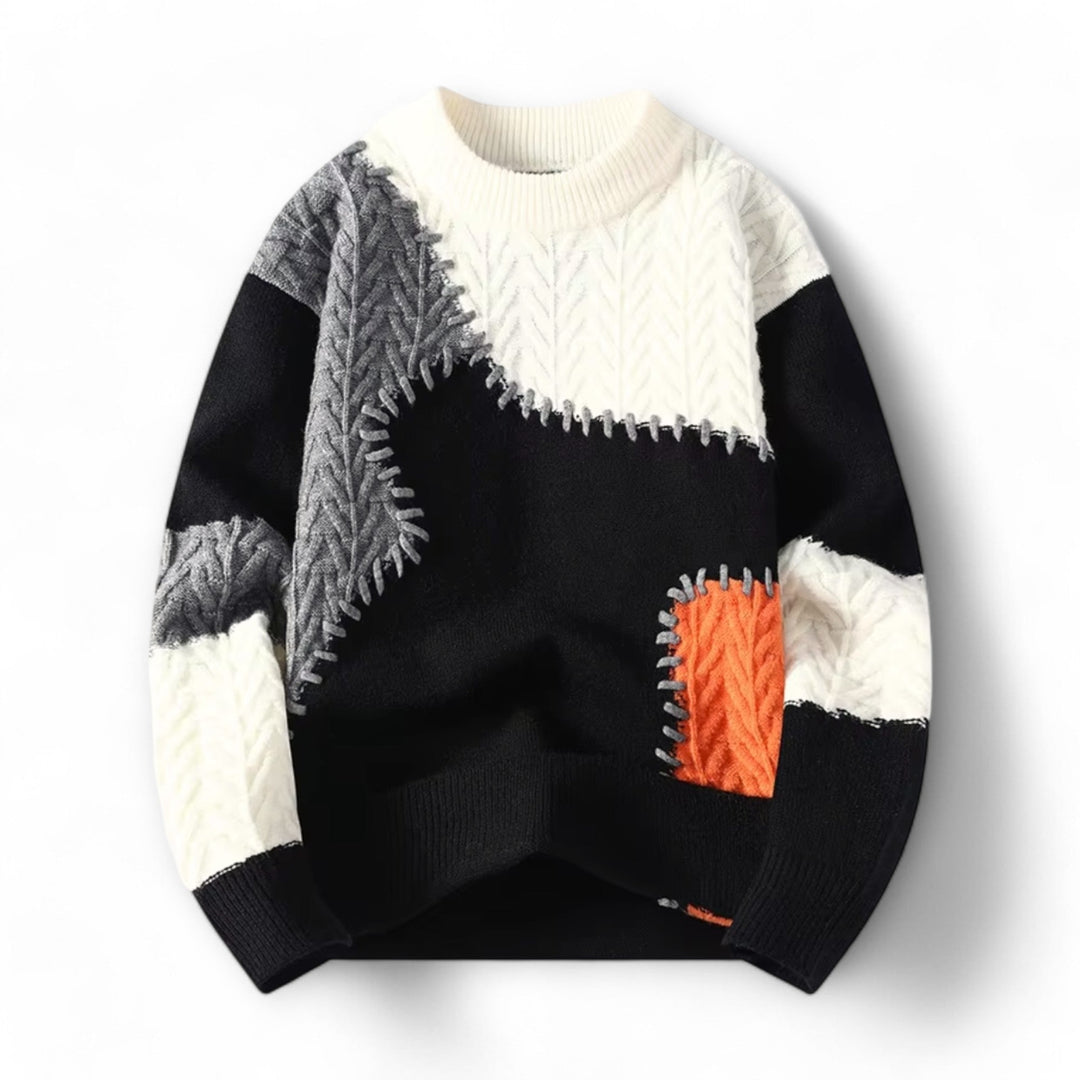Kael Colorblock Patchwork Sweater