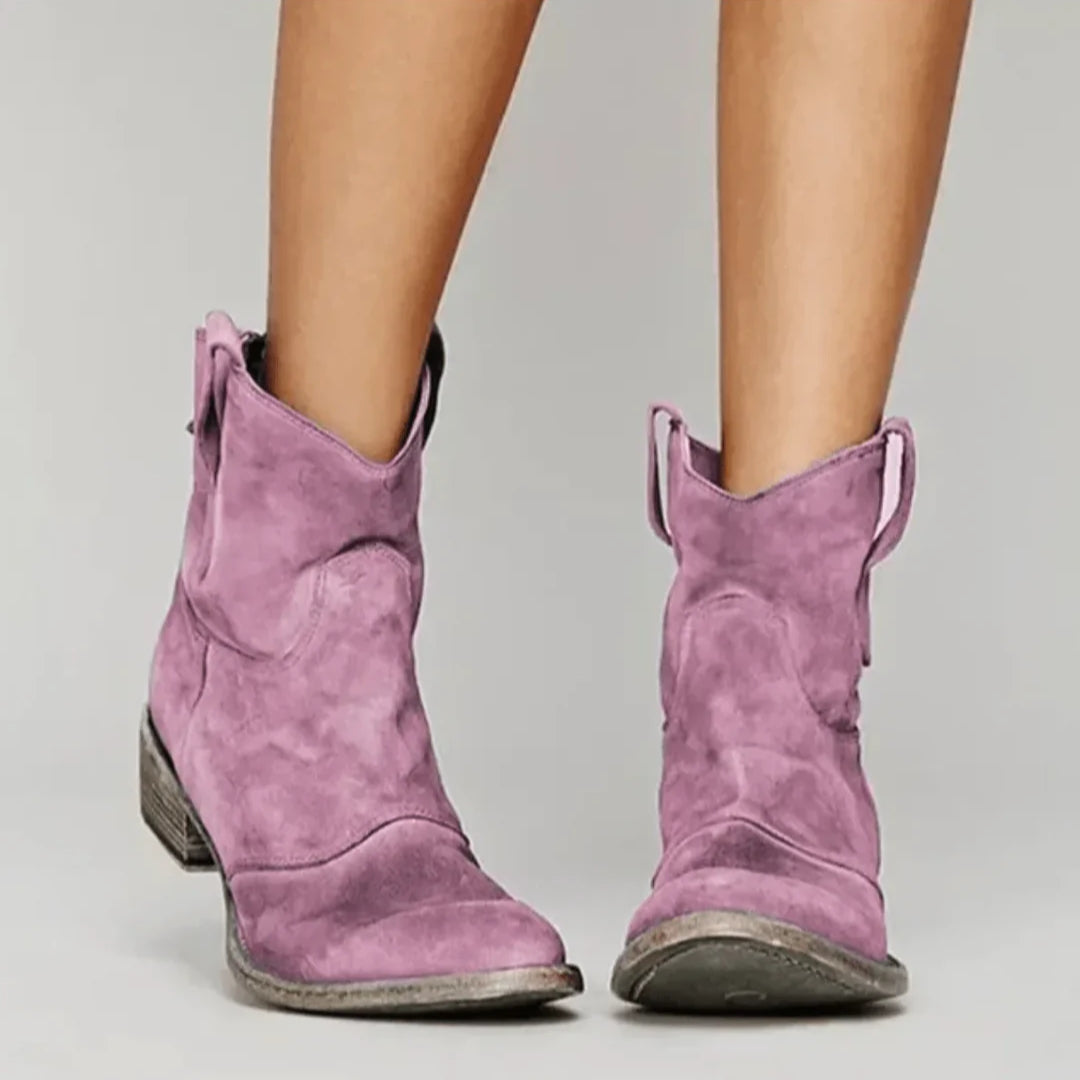 Ischia Suede Western Curve Boots