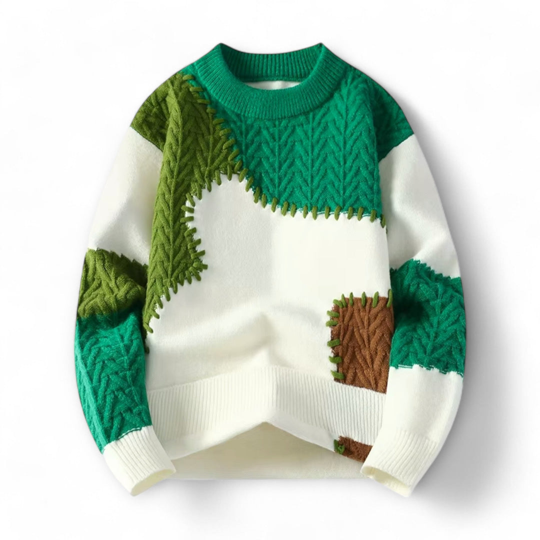Kael Colorblock Patchwork Sweater