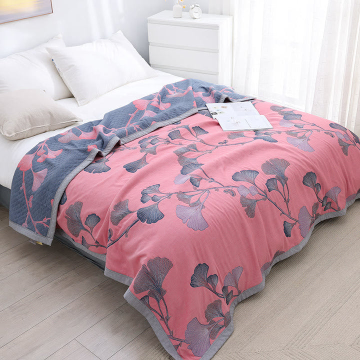 Liora Gauze Ginkgo Reversible Cotton Quilt