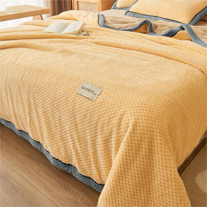 Microfiber Coral Fleece Throw Blanket with Zipper